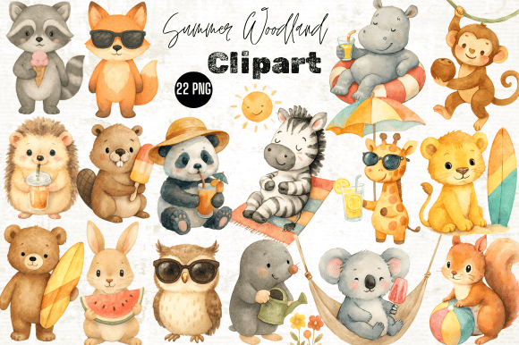 Download Summer Woodland Animals Clipart Bundle - Premium Bundle