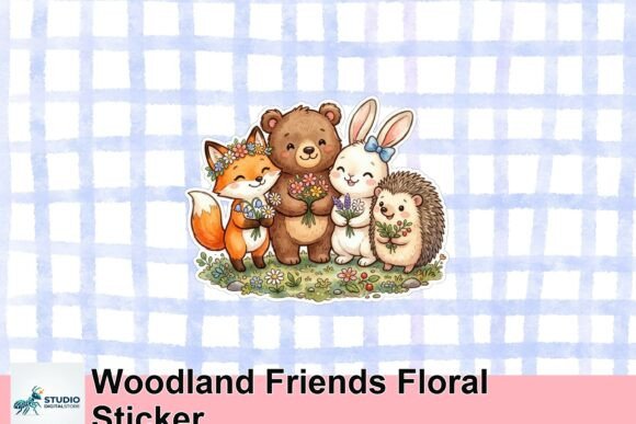 Download Woodland Friends Floral Sticker - Premium Resources