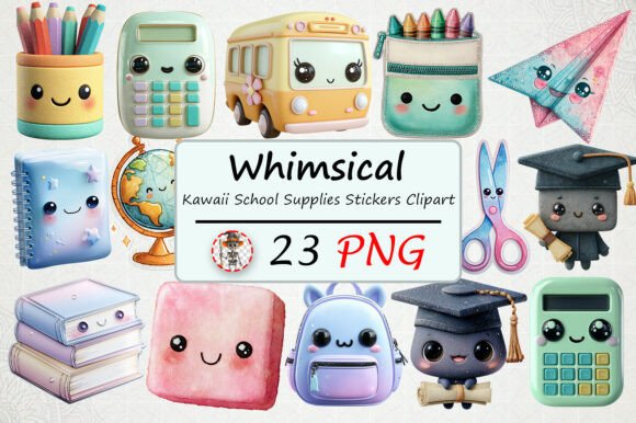 Download Kawaii School Supplies Stickers Clipart - Premium Resources