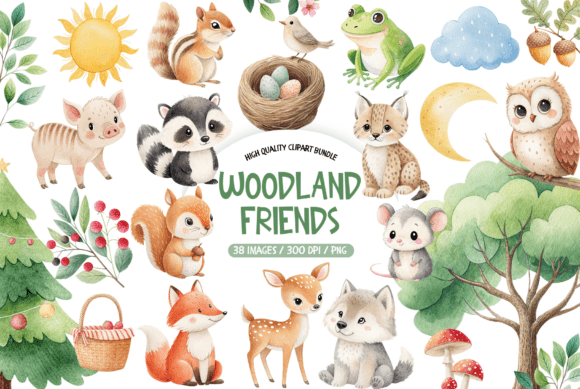 Download Woodland Friends Clipart Bundle - Woodland friends Collection