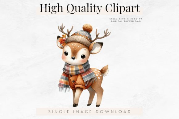 Download Cute Autumn Deer Clipart, Woodland Baby - Premium Resources