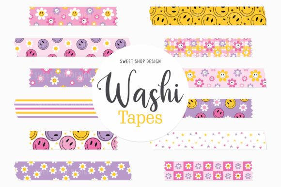 Download Digital Washi Tape HAPPY SMILEY - Washi tape Collection