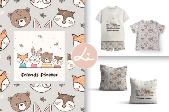 Download Cute Woodland Friends Seamless Pattern - Woodland friends Collection