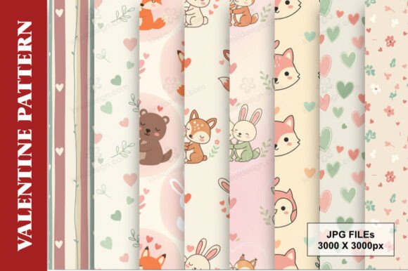 Download Valentine Woodland Friends Digital Paper - Premium Bundle