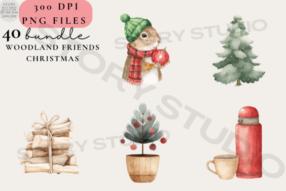 Download Woodland Friends Christmas PNG Set - Woodland friends Collection